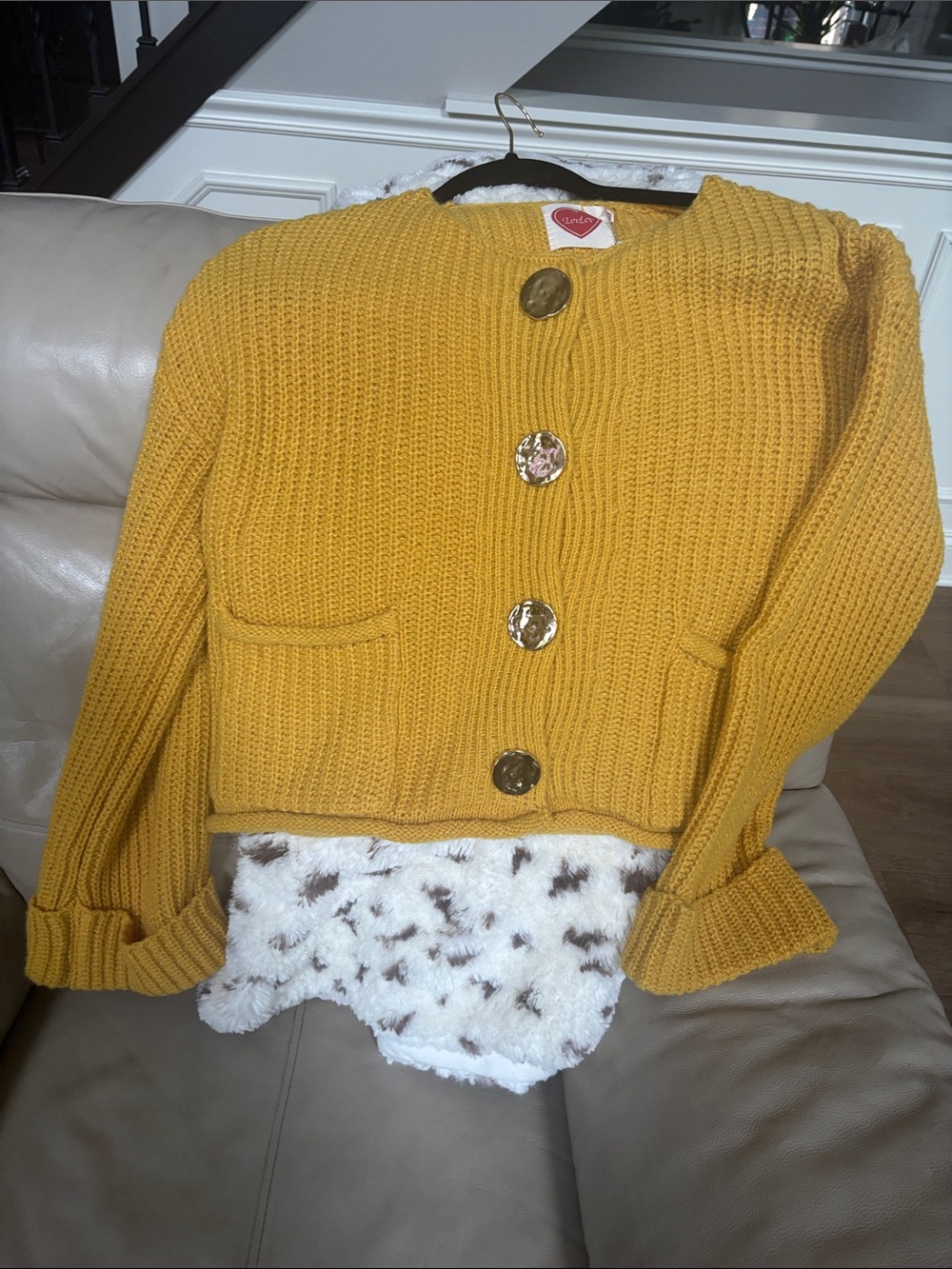 Cozy Mustard Knit Cardigan Sweater - Women's